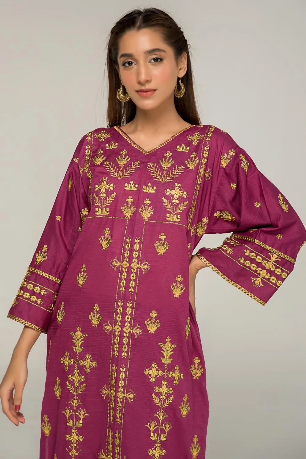 2 PC Stitched | Single Pik Cotton Embroided Shirt   Trouser