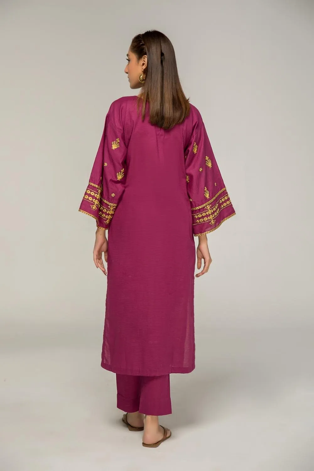 2 PC Stitched | Single Pik Cotton Embroided Shirt   Trouser
