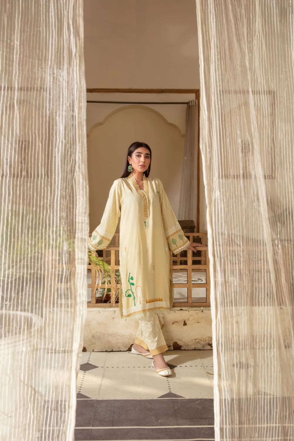 2 PC Stitched | Viscose Printed Shirt  Trouser