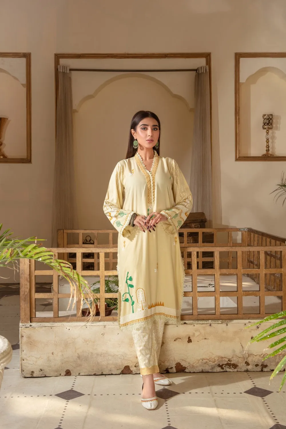 2 PC Stitched | Viscose Printed Shirt  Trouser