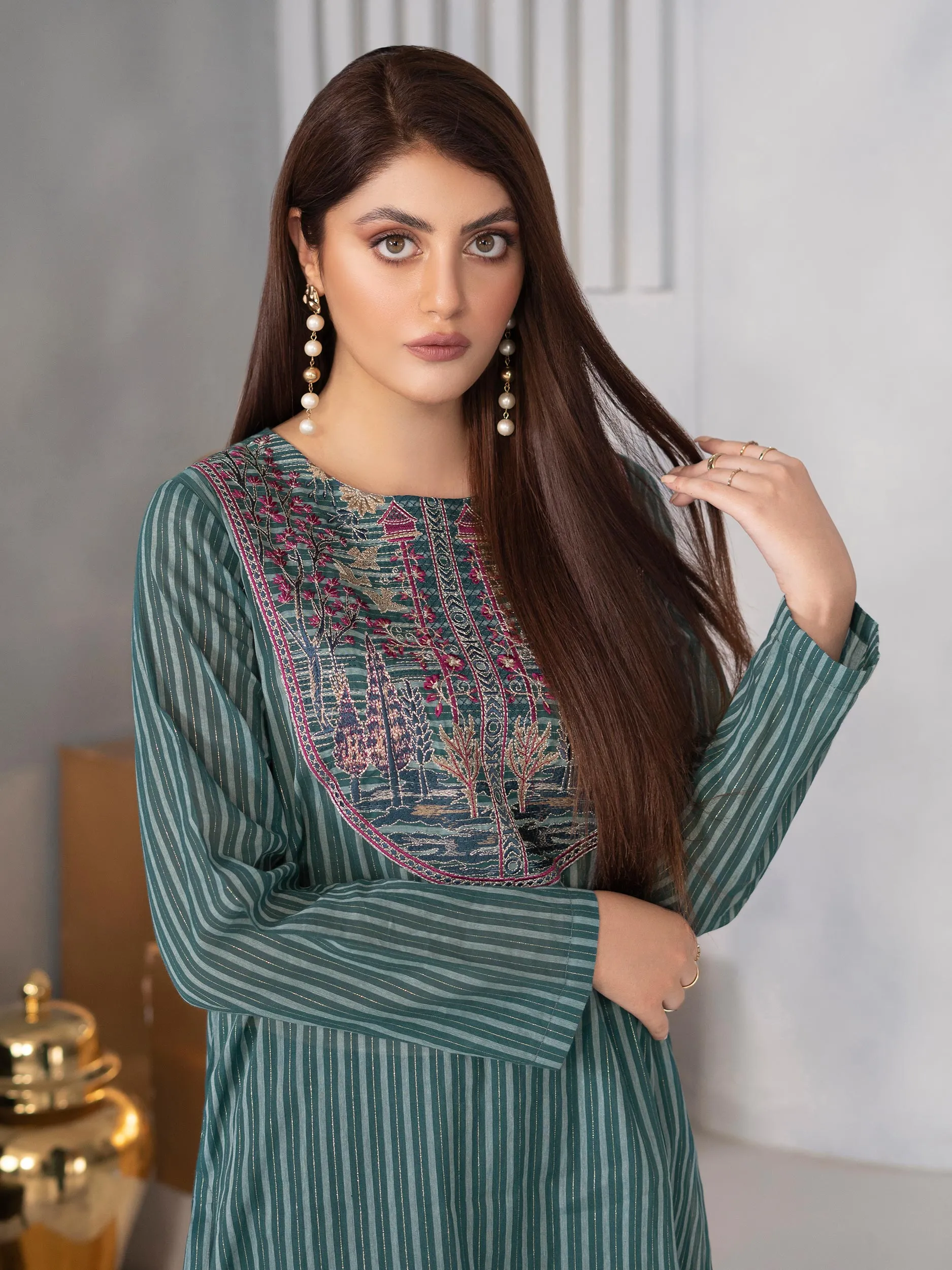 2 Piece Embroidered Yarn Dyed Suit | Lime Light Women Eid Collection 2023