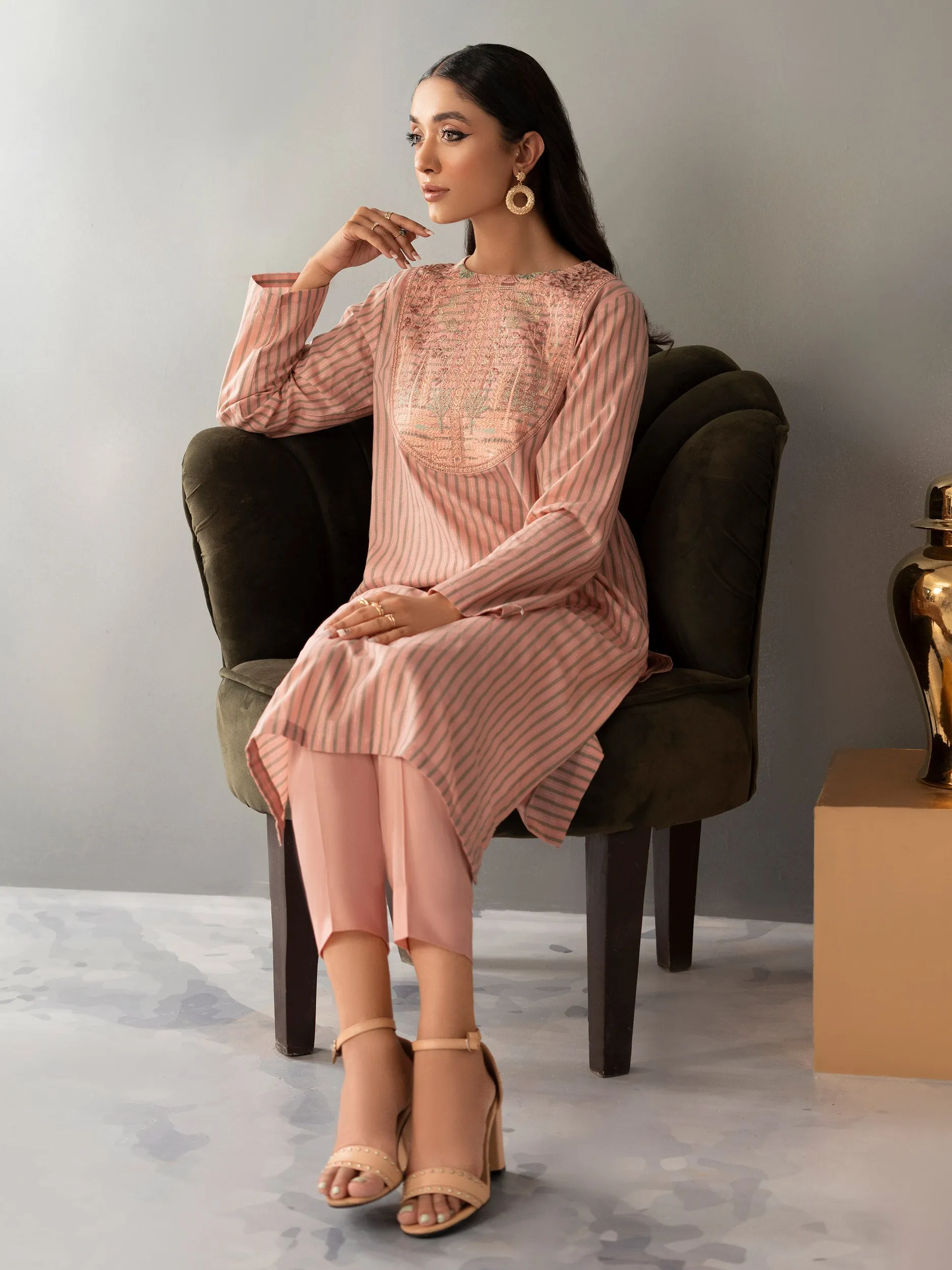 2 Piece Embroidered Yarn Dyed Suit | Lime Light Women Eid Collection 2023