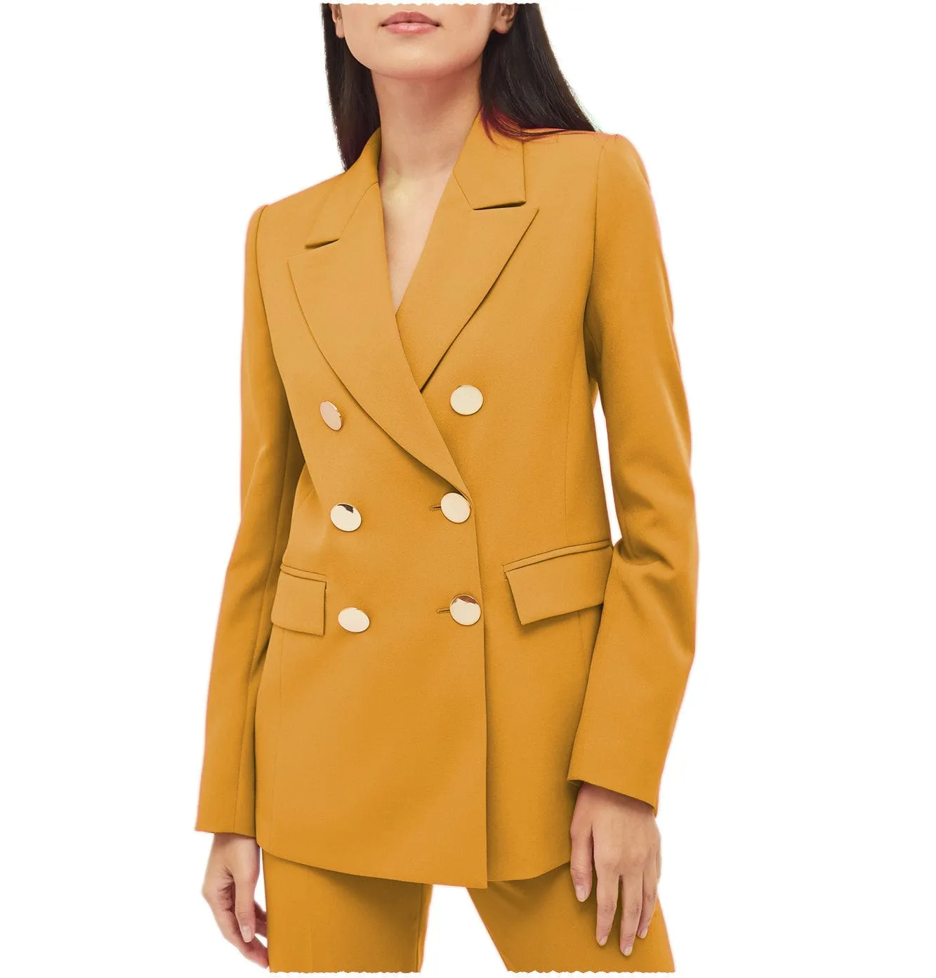 2 Pieces Notch Lapel Double Breasted Women Suit (Blazer Pants)