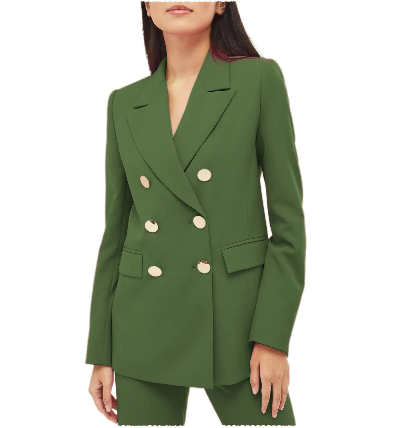 2 Pieces Notch Lapel Double Breasted Women Suit (Blazer Pants)