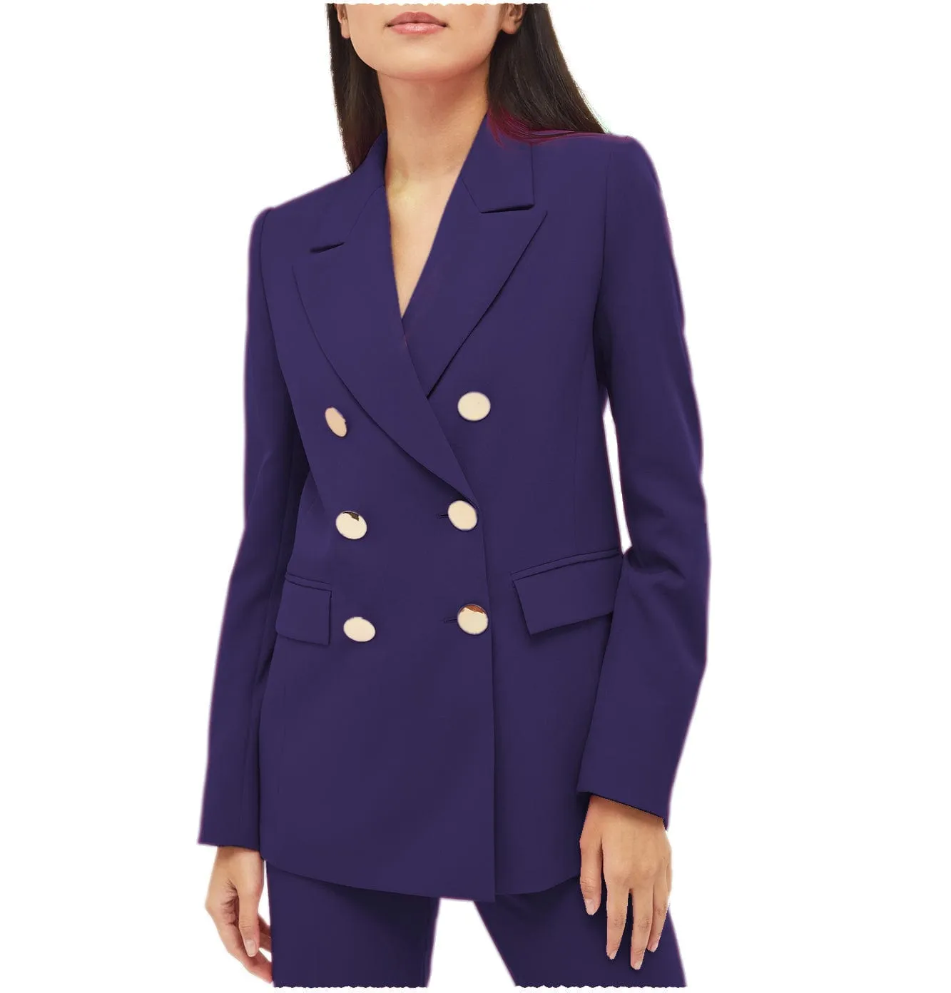 2 Pieces Notch Lapel Double Breasted Women Suit (Blazer Pants)