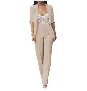 2 Pieces Peak Lapel Women Suit (Blazer Pants)