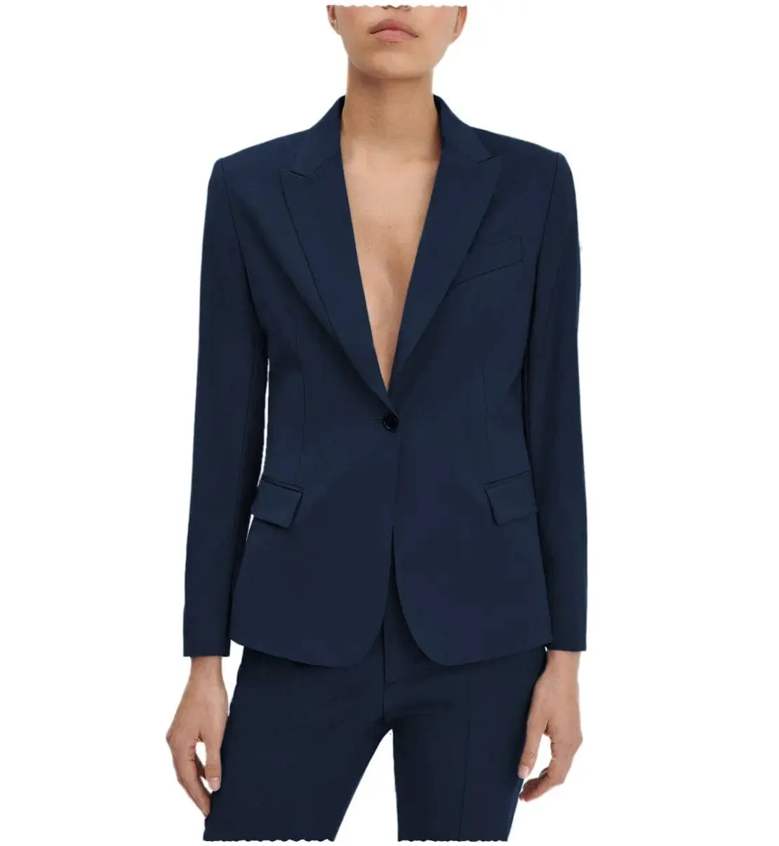2 Pieces Single Button Notch Lapel Women Suit (Blazer Pants)