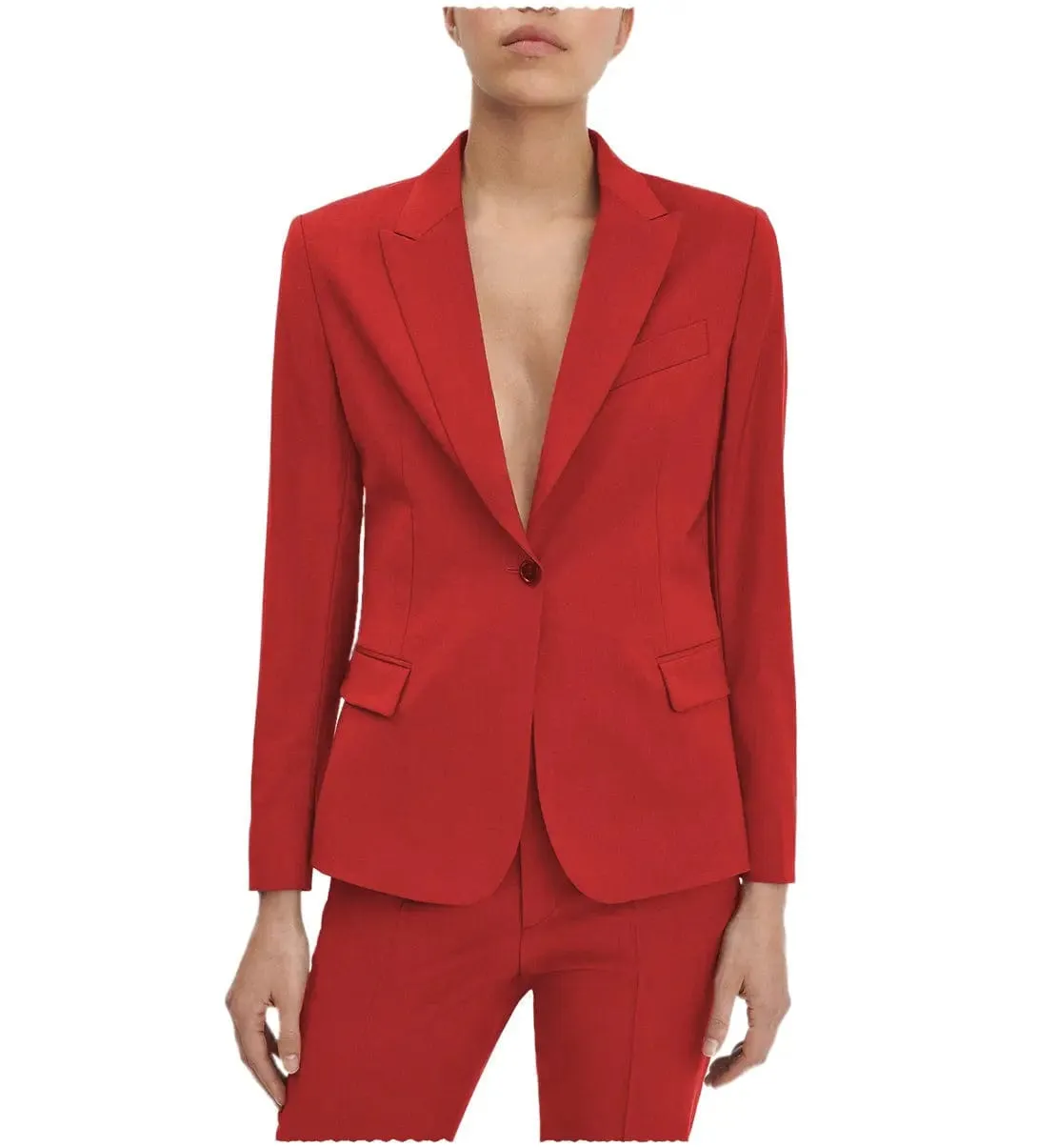 2 Pieces Single Button Notch Lapel Women Suit (Blazer Pants)