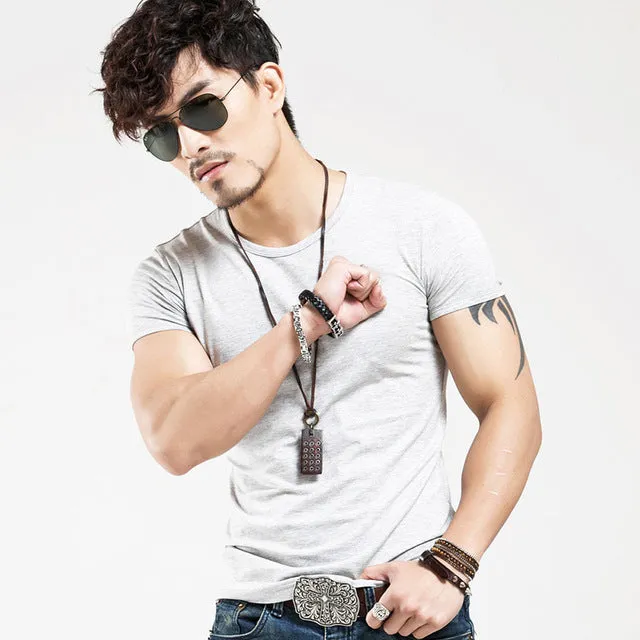 2018 MRMT Brand Clothing 10 colors elastic V neck Men T Shirt Mens Fashion Tshirt Fitness Casual Male T-shirt 5XL Free Shipping