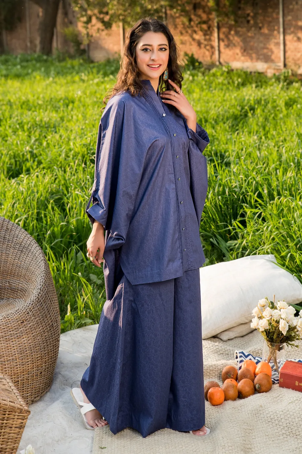 2PC Stitched | Jacquard Kaftaan   Trouser