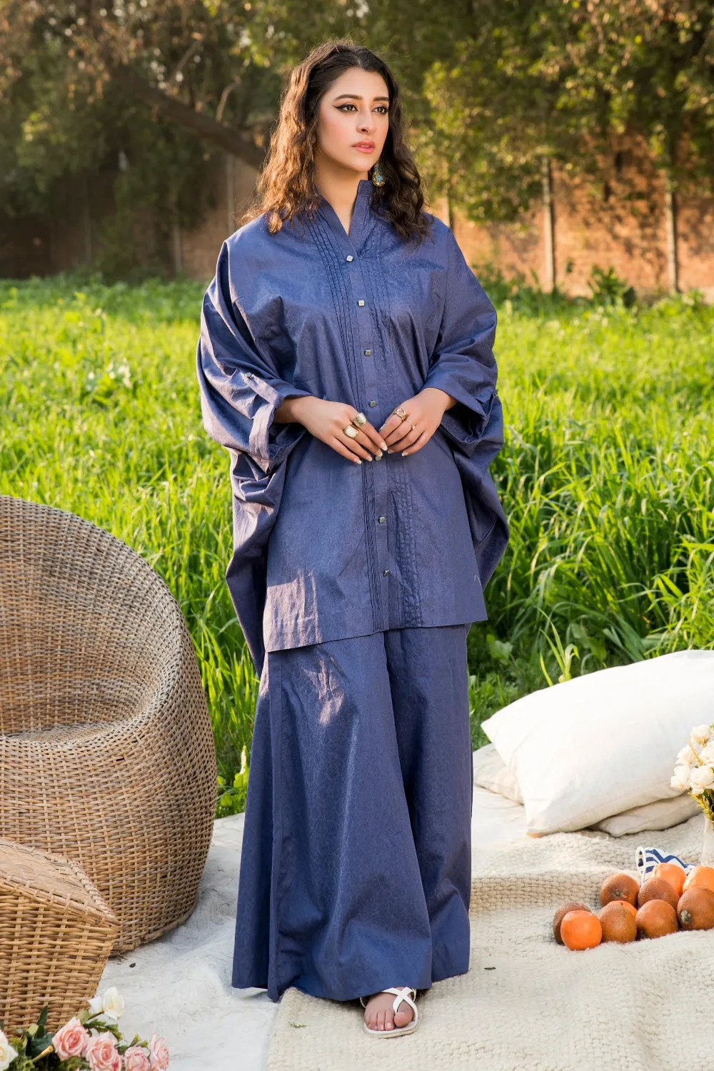 2PC Stitched | Jacquard Kaftaan   Trouser