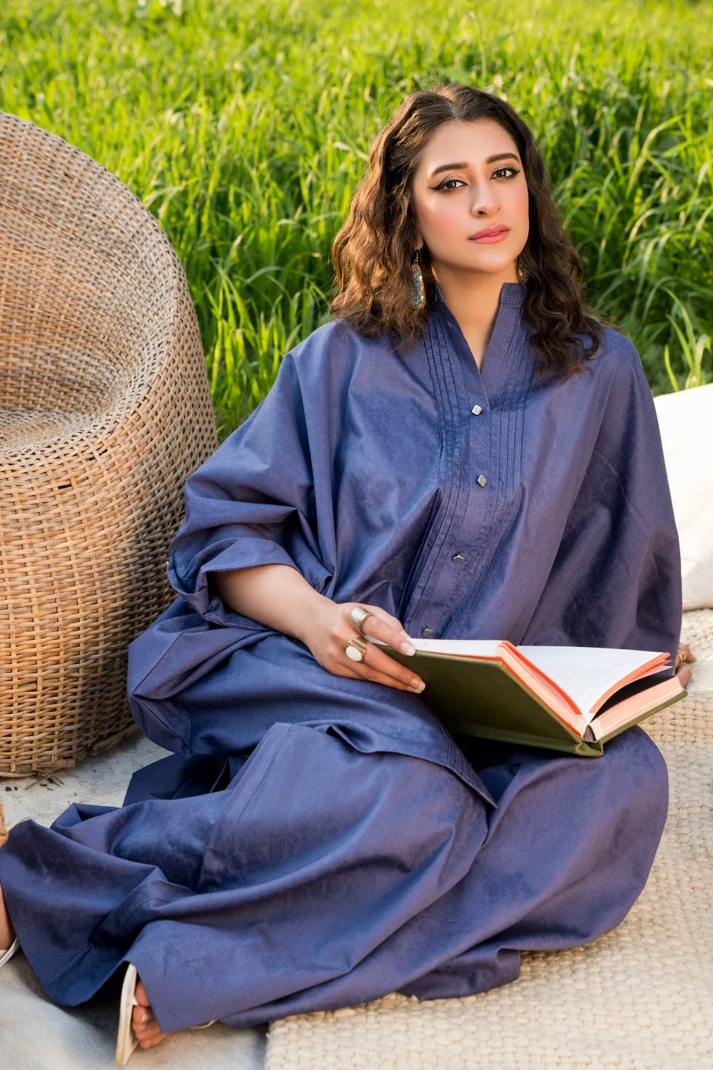 2PC Stitched | Jacquard Kaftaan   Trouser