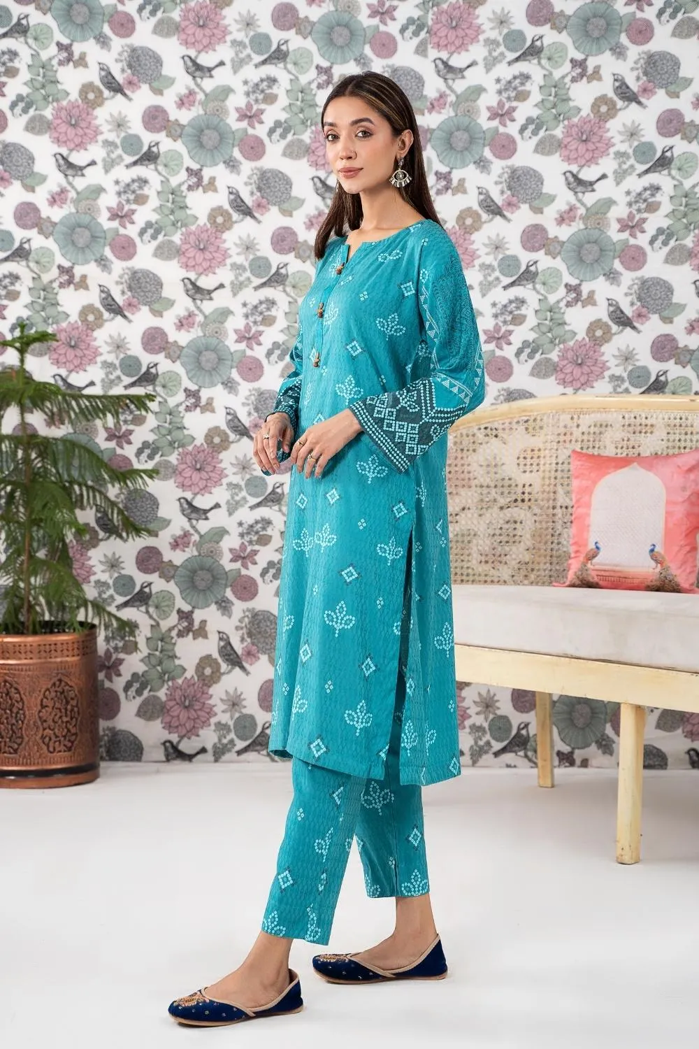2PC Stitched | Printed Jacquard Suit