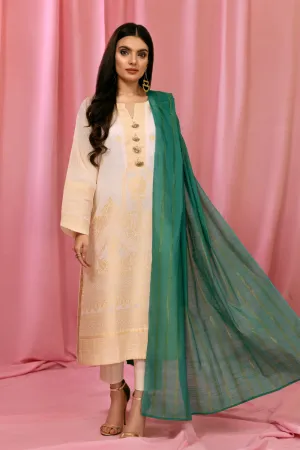 3 PC Stitched | Embroidered Jacquard Suit