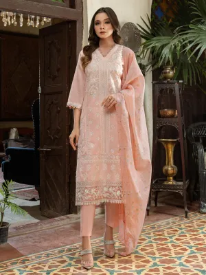 3 Piece Cotton Net Suit-Embroidered (Unstitched) | Lime Light Women Eid Collection 2023