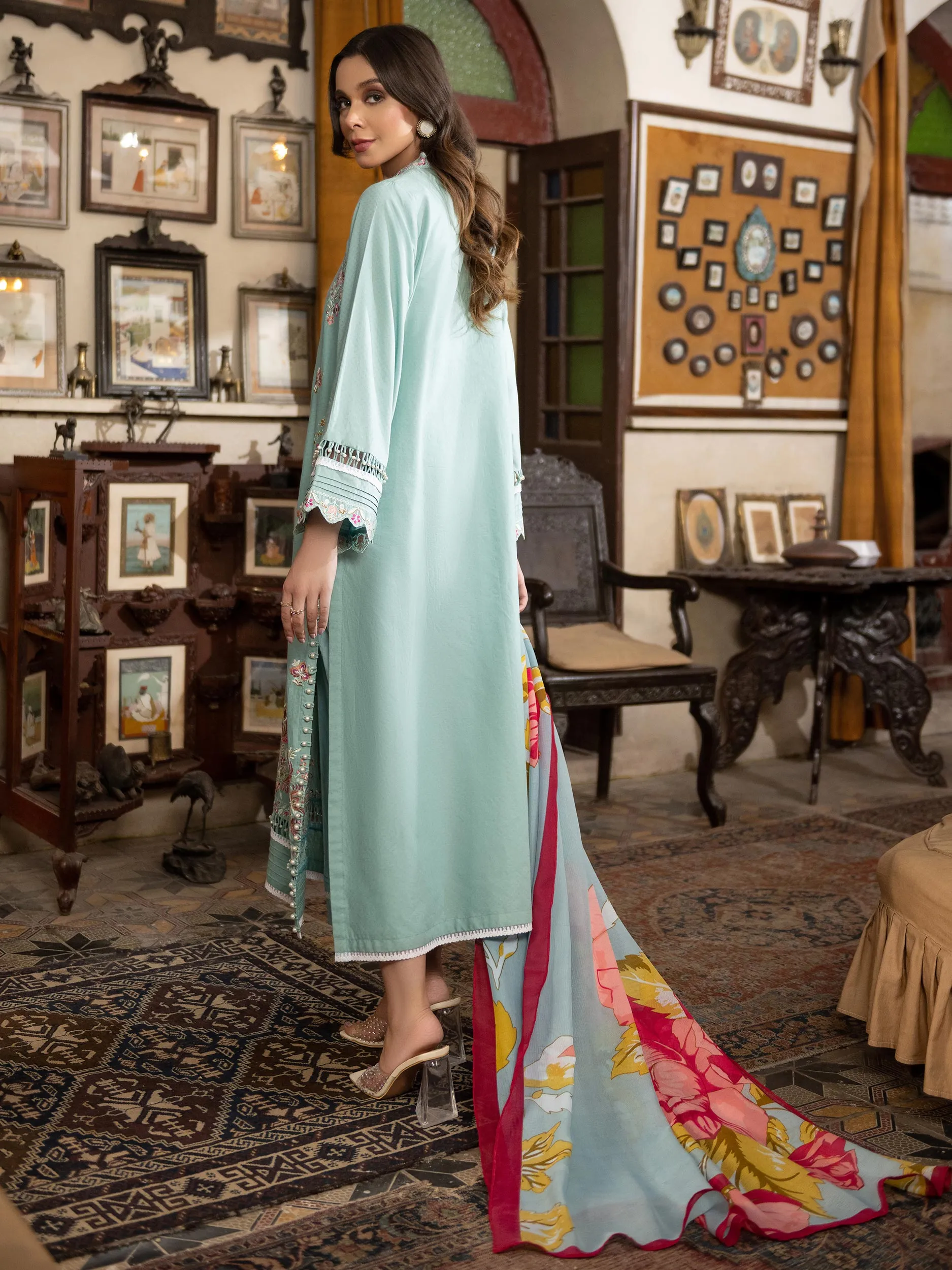 3 Piece Texture Lawn Suit-Embroidered (Unstitched) | Lime Light Women Eid Collection 2023