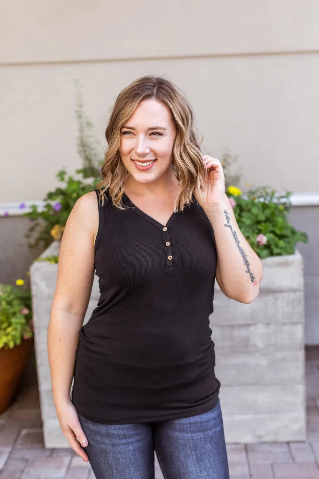 Addison Henley Tank in Black