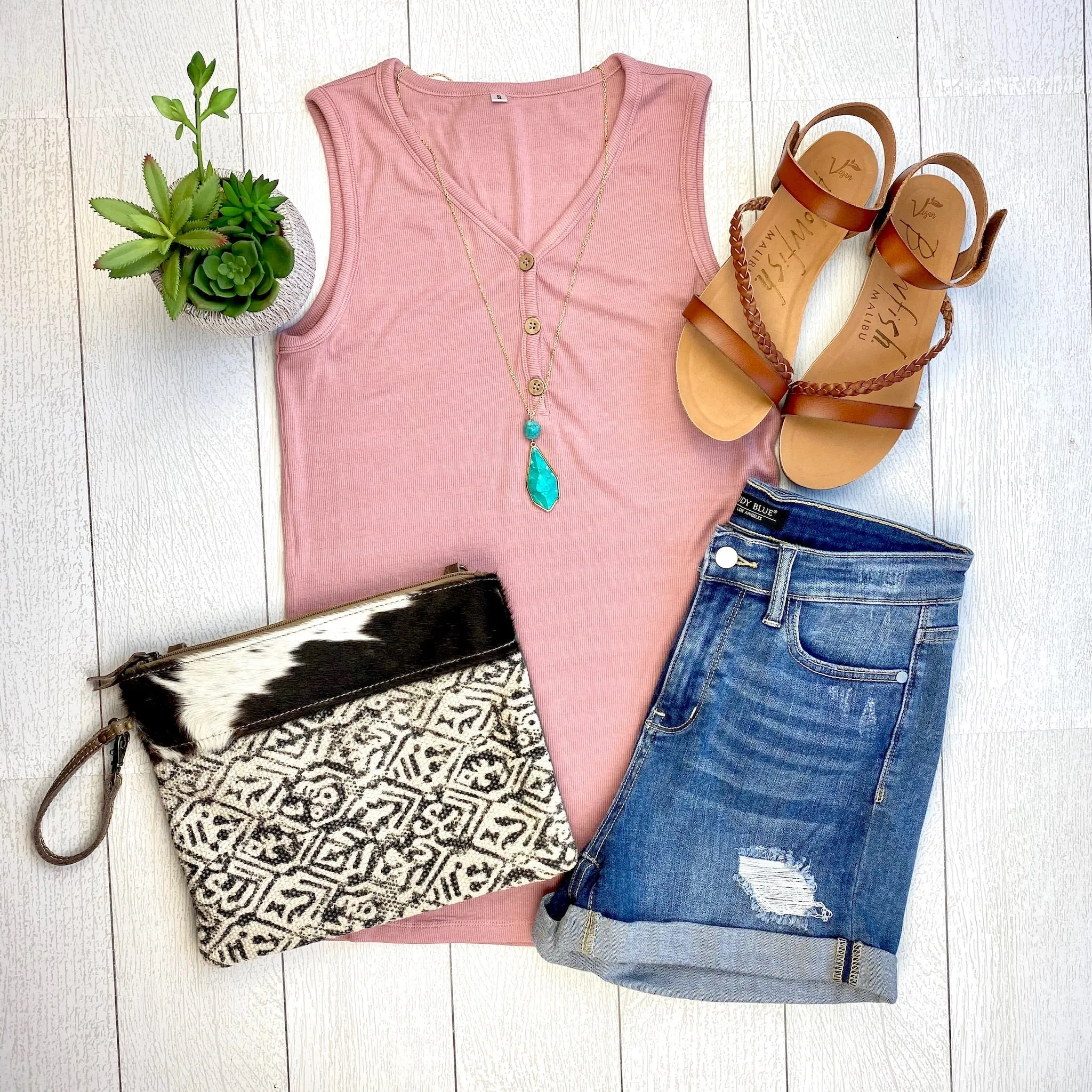 Addison Henley Tank - Rose