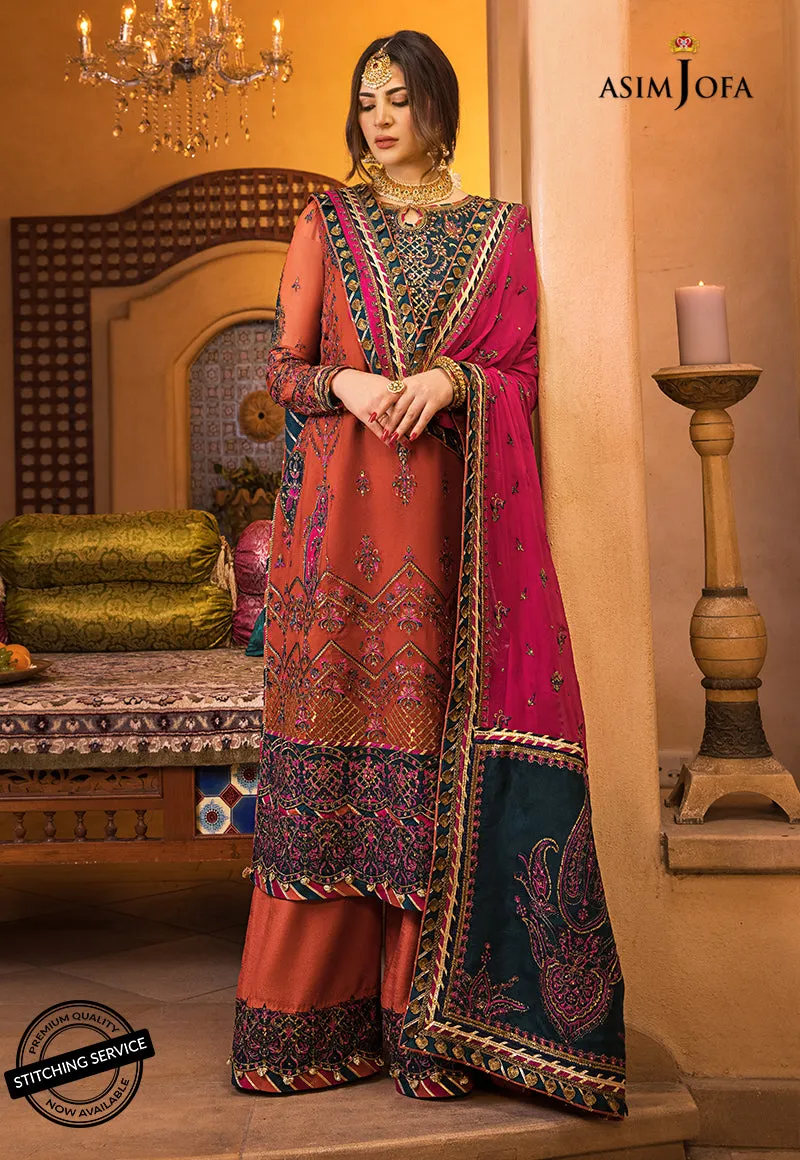 AJBN-08 | Asim Jofa  Baad-e-Naubahar Wedding Collection 2022 | Embroidered Chiffon Suits