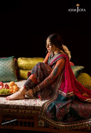 AJBN-08 | Asim Jofa  Baad-e-Naubahar Wedding Collection 2022 | Embroidered Chiffon Suits
