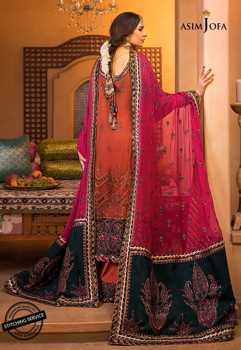 AJBN-08 | Asim Jofa  Baad-e-Naubahar Wedding Collection 2022 | Embroidered Chiffon Suits