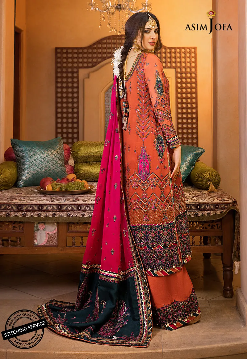 AJBN-08 | Asim Jofa  Baad-e-Naubahar Wedding Collection 2022 | Embroidered Chiffon Suits