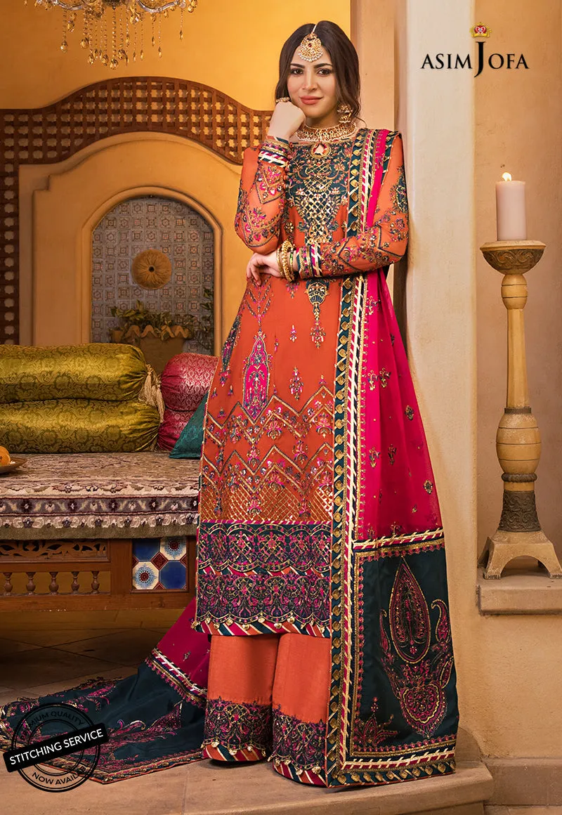 AJBN-08 | Asim Jofa  Baad-e-Naubahar Wedding Collection 2022 | Embroidered Chiffon Suits