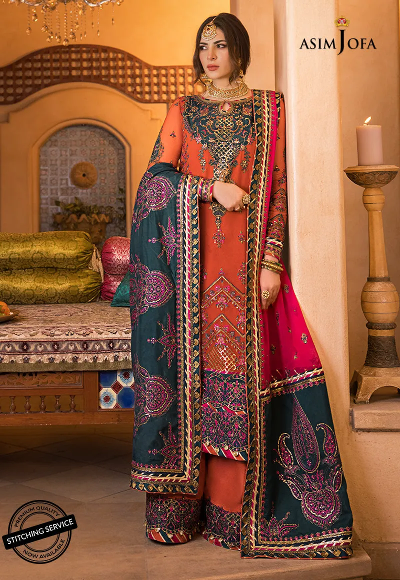 AJBN-08 | Asim Jofa  Baad-e-Naubahar Wedding Collection 2022 | Embroidered Chiffon Suits