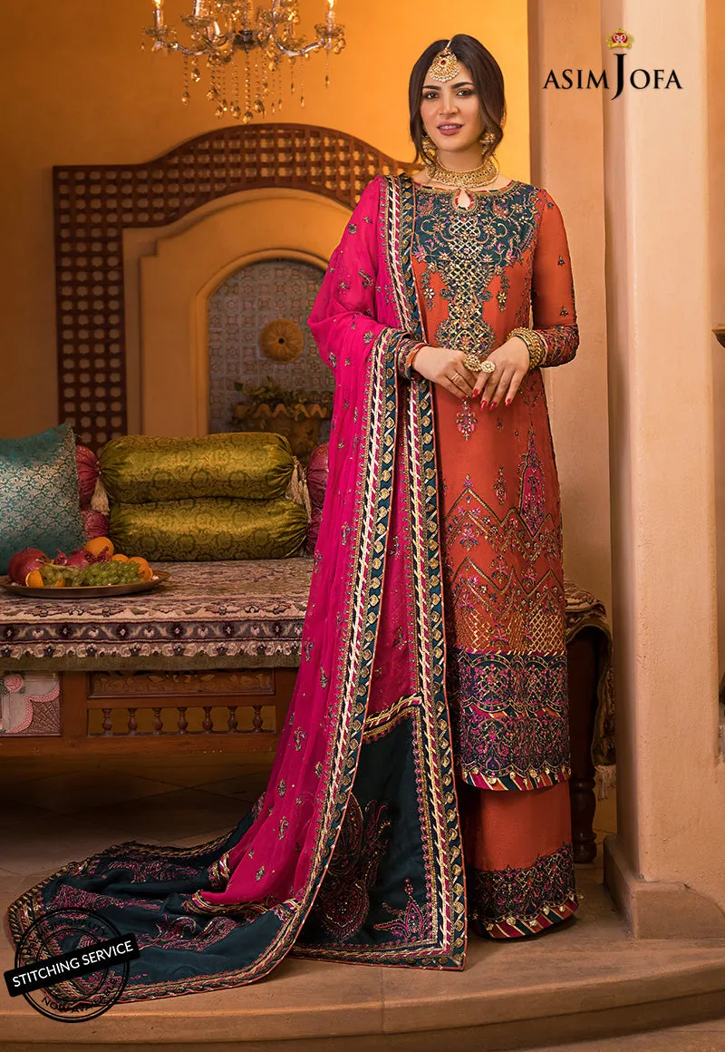 AJBN-08 | Asim Jofa  Baad-e-Naubahar Wedding Collection 2022 | Embroidered Chiffon Suits