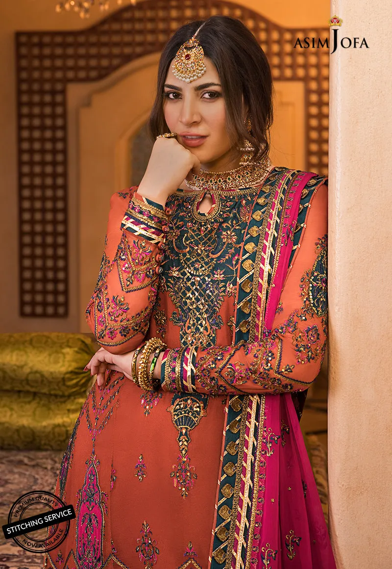 AJBN-08 | Asim Jofa  Baad-e-Naubahar Wedding Collection 2022 | Embroidered Chiffon Suits