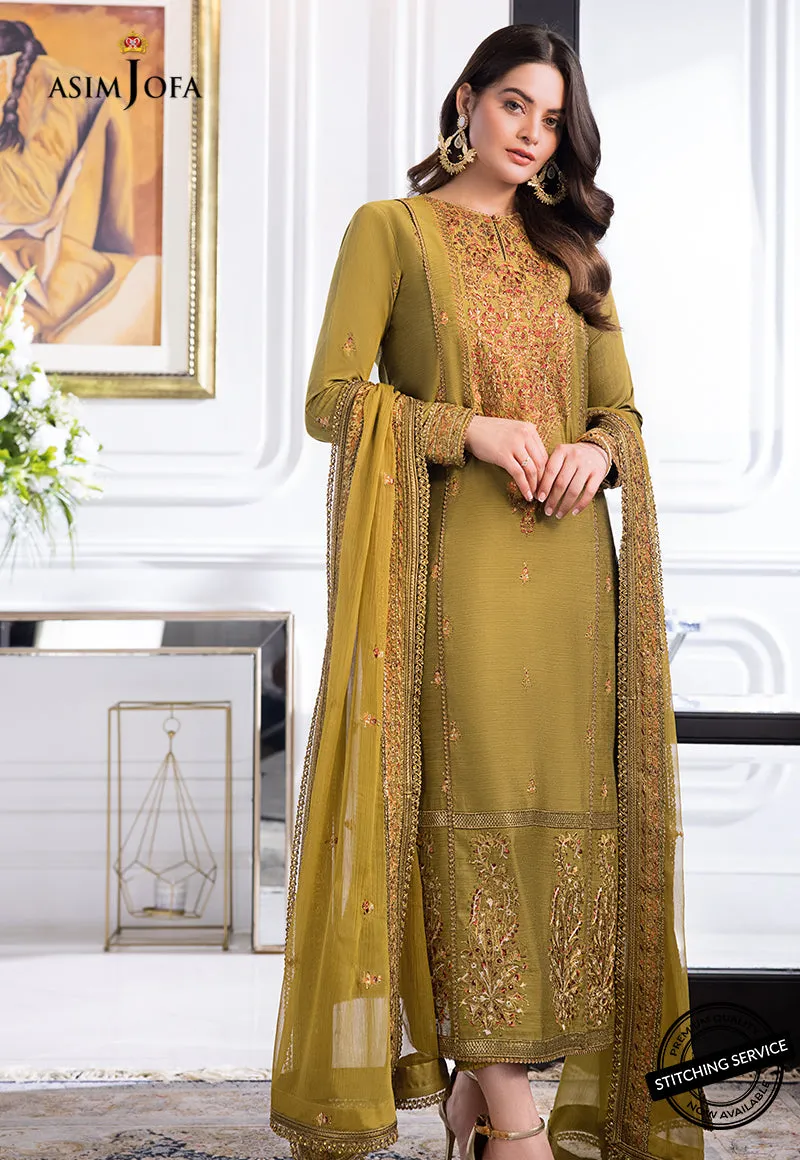 AJIM-08 Asim Jofa The Iqra & Minal Edit Winter Collection 2022 | Unstitched Embroidered Cotton Suits