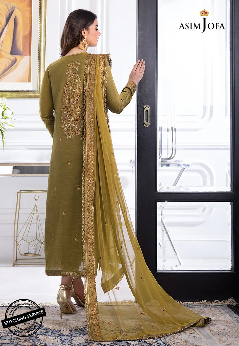 AJIM-08 Asim Jofa The Iqra & Minal Edit Winter Collection 2022 | Unstitched Embroidered Cotton Suits