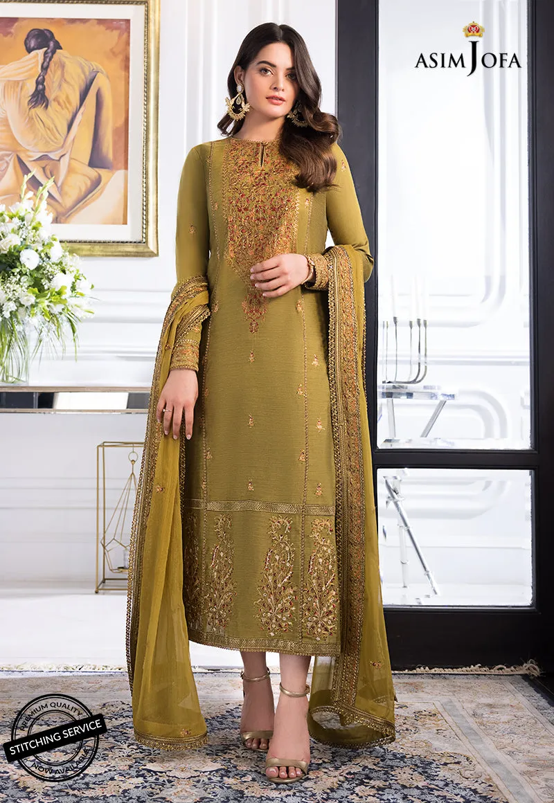 AJIM-08 Asim Jofa The Iqra & Minal Edit Winter Collection 2022 | Unstitched Embroidered Cotton Suits