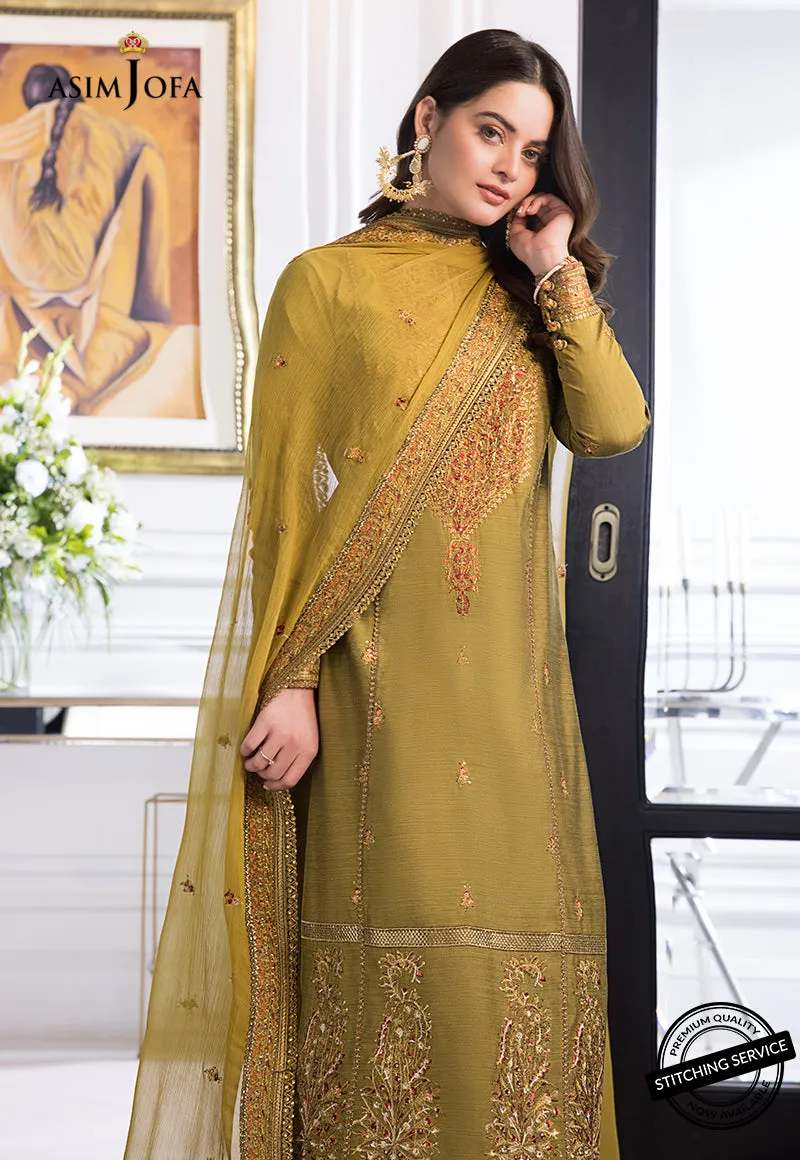 AJIM-08 Asim Jofa The Iqra & Minal Edit Winter Collection 2022 | Unstitched Embroidered Cotton Suits