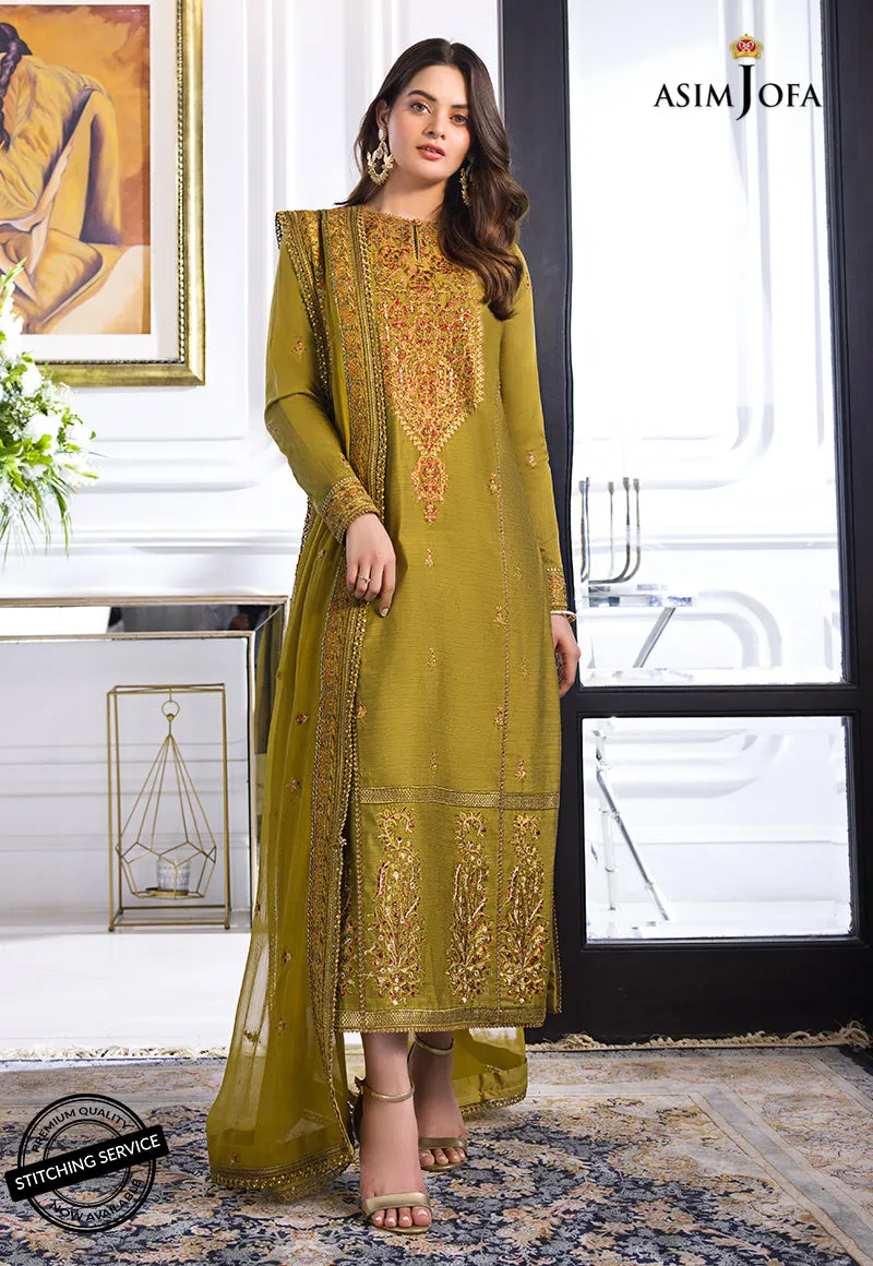 AJIM-08 Asim Jofa The Iqra & Minal Edit Winter Collection 2022 | Unstitched Embroidered Cotton Suits