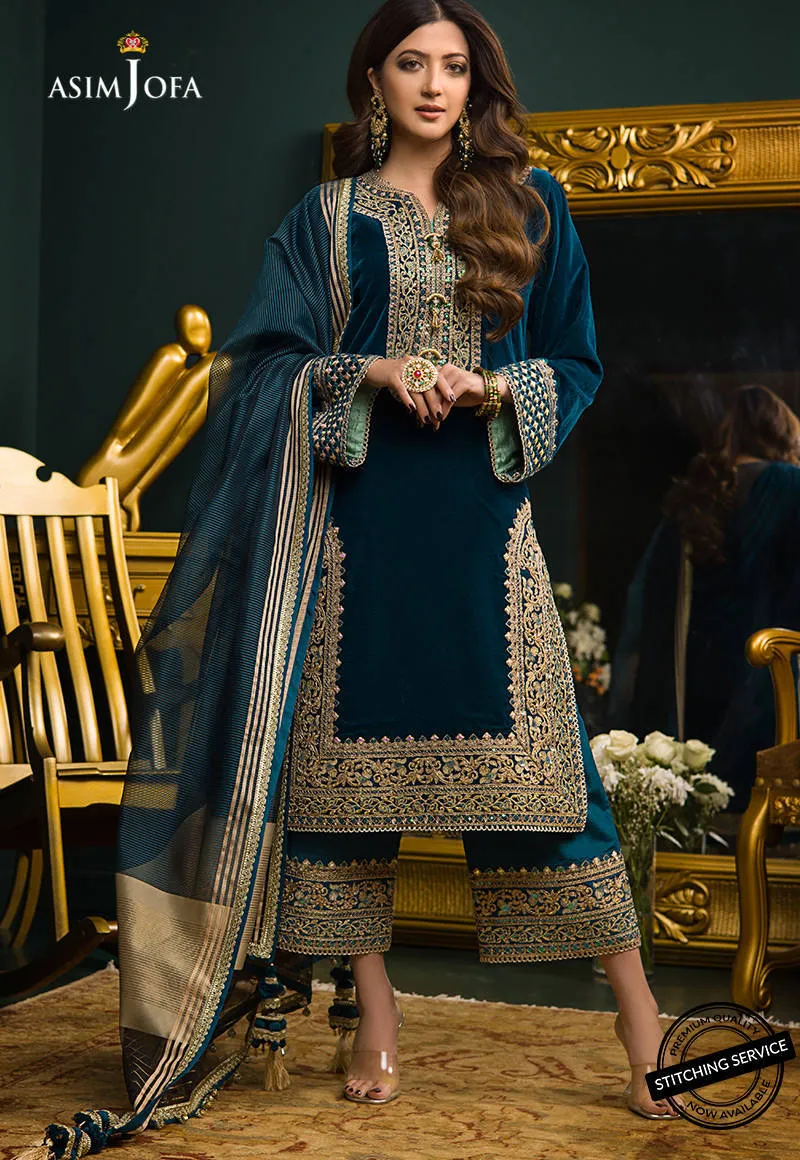 AJMR-01 | Asim Jofa Makhmal Royal Valvet Collection 2021 | Unstitched Valvet Suits