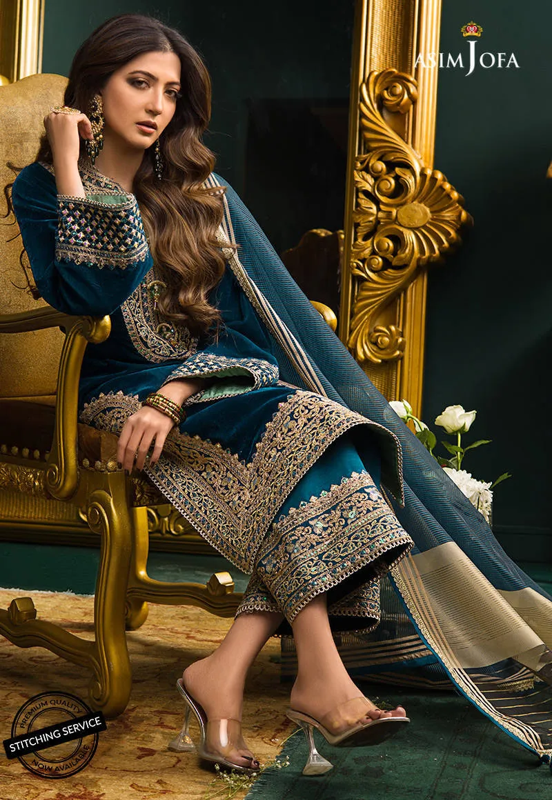 AJMR-01 | Asim Jofa Makhmal Royal Valvet Collection 2021 | Unstitched Valvet Suits