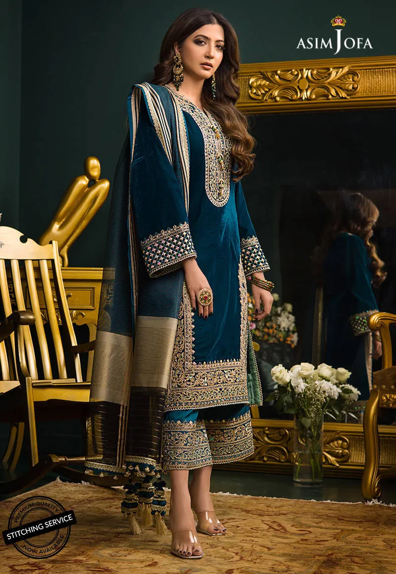 AJMR-01 | Asim Jofa Makhmal Royal Valvet Collection 2021 | Unstitched Valvet Suits