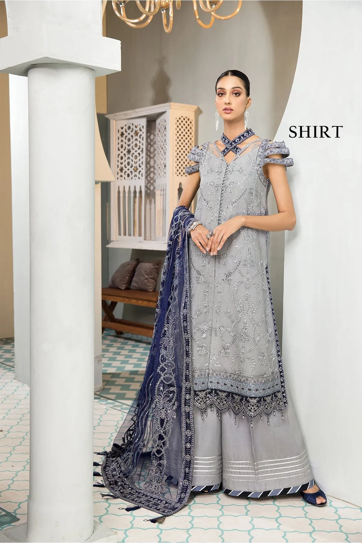 Aks | Alizeh Fashion Vasl-e-Meeras Festive Edition 2022 | Unstitched Embroidered Net Suits