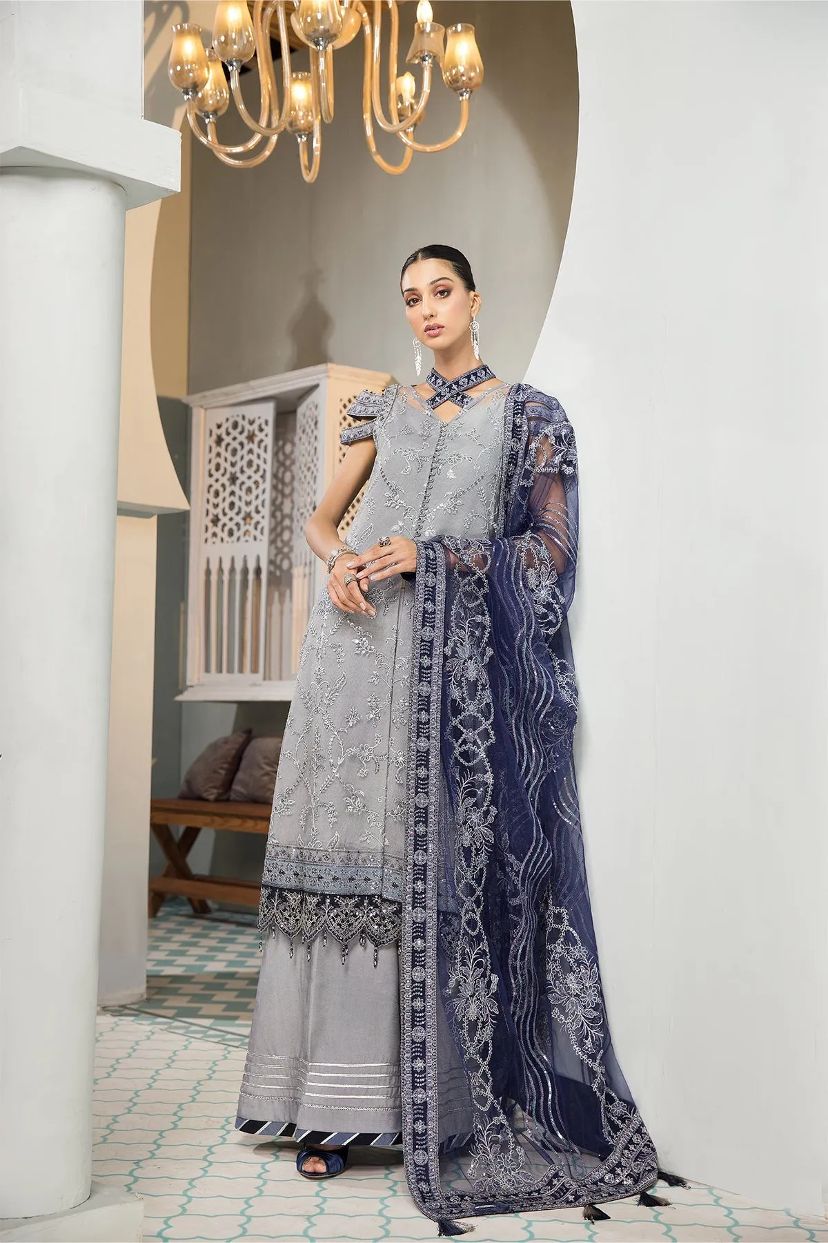 Aks | Alizeh Fashion Vasl-e-Meeras Festive Edition 2022 | Unstitched Embroidered Net Suits