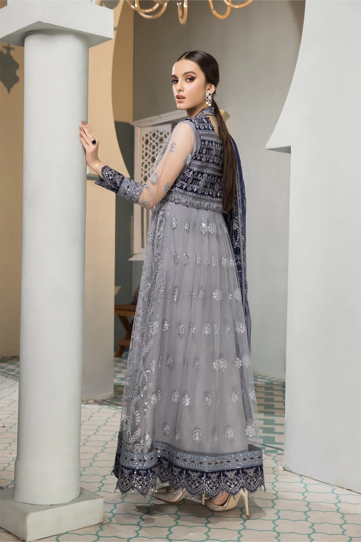 Aks | Alizeh Fashion Vasl-e-Meeras Festive Edition 2022 | Unstitched Embroidered Net Suits