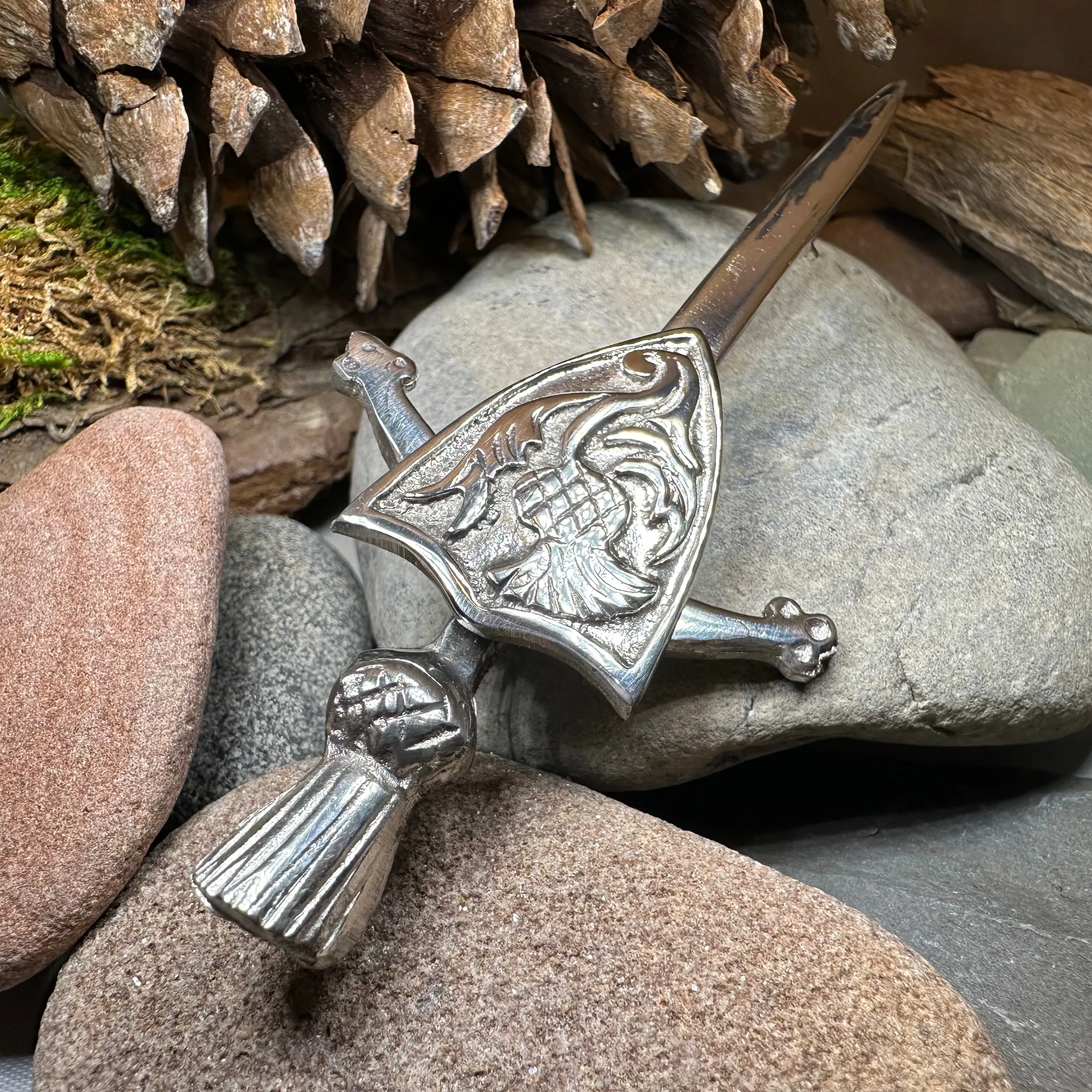 Alban Thistle Shield Kilt Pin