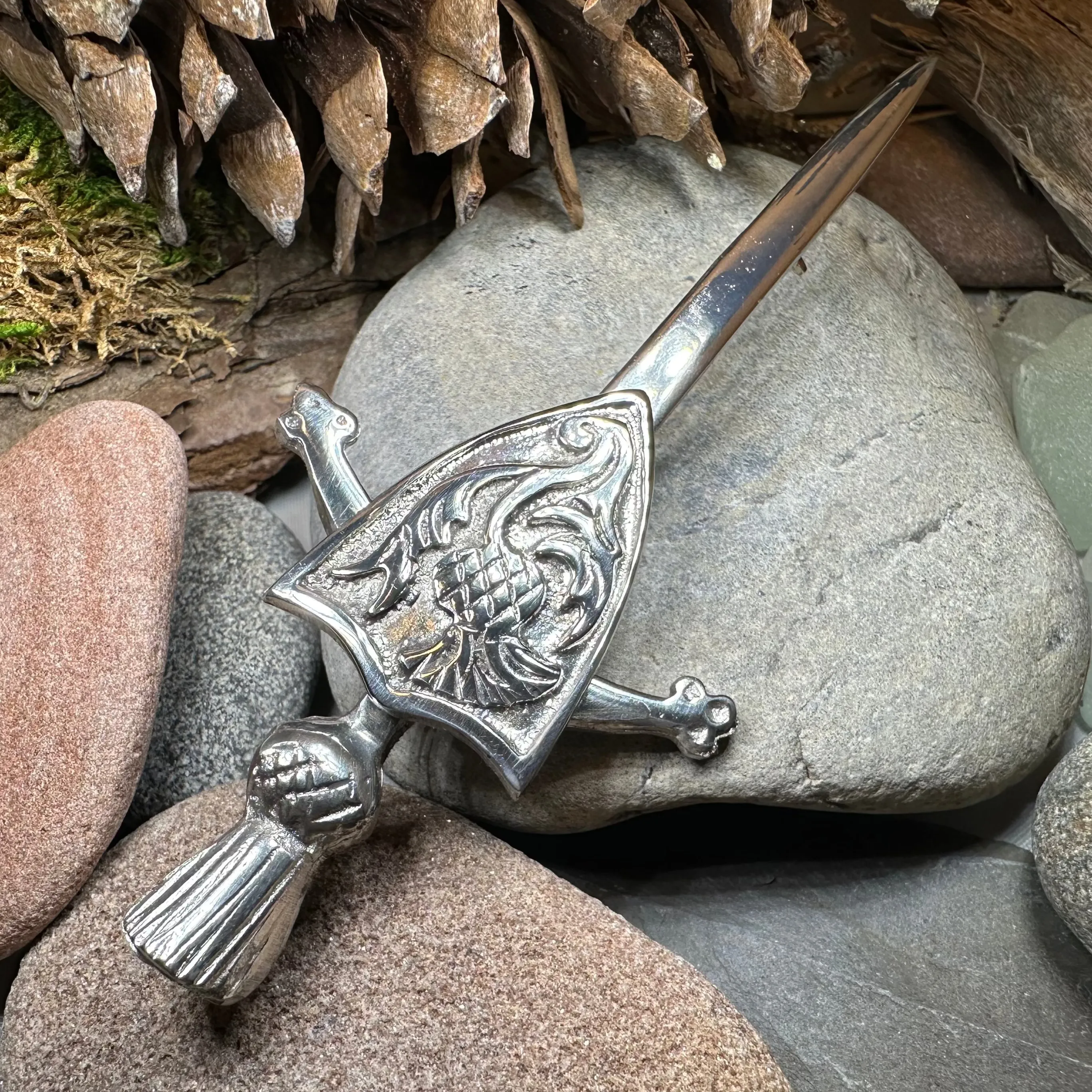 Alban Thistle Shield Kilt Pin