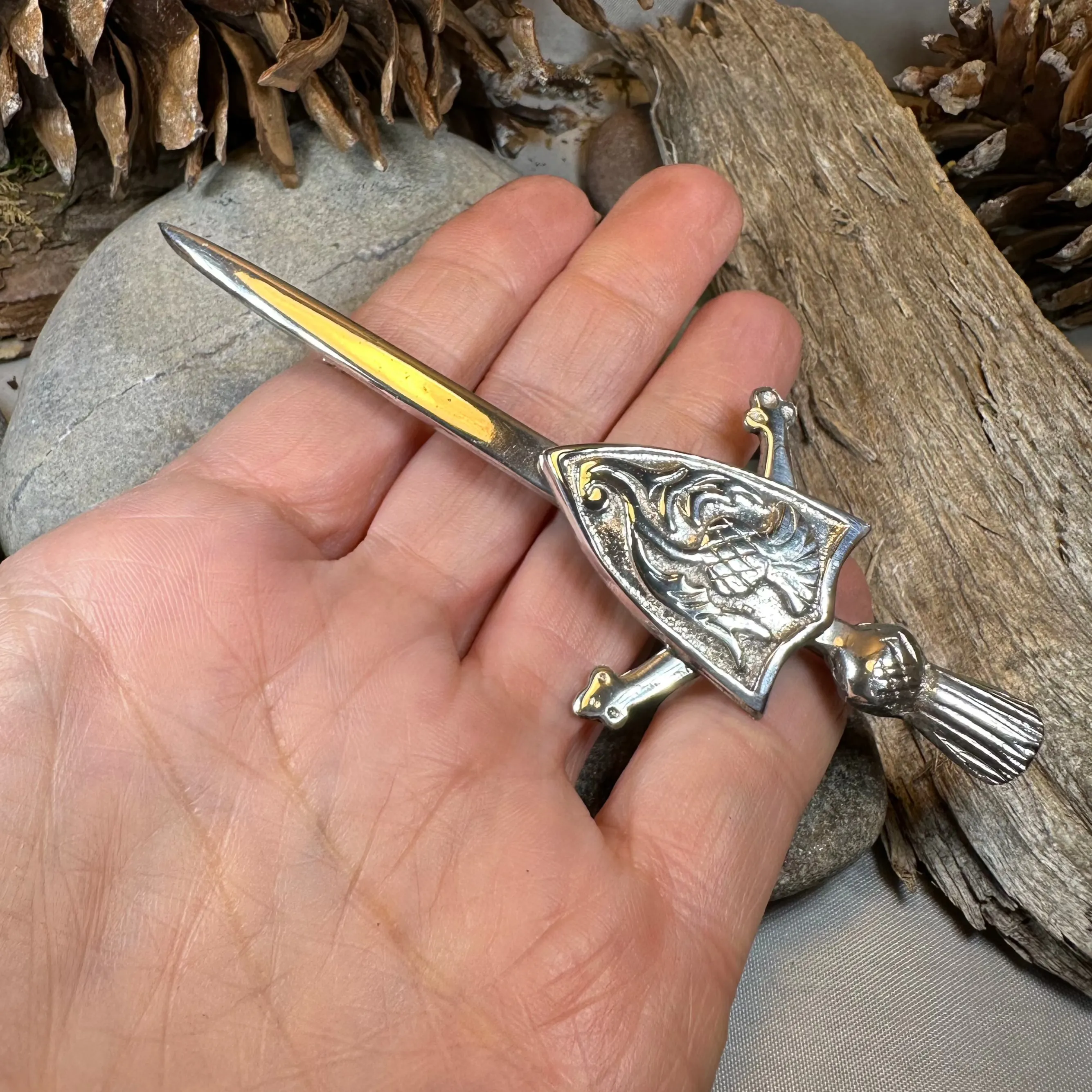 Alban Thistle Shield Kilt Pin