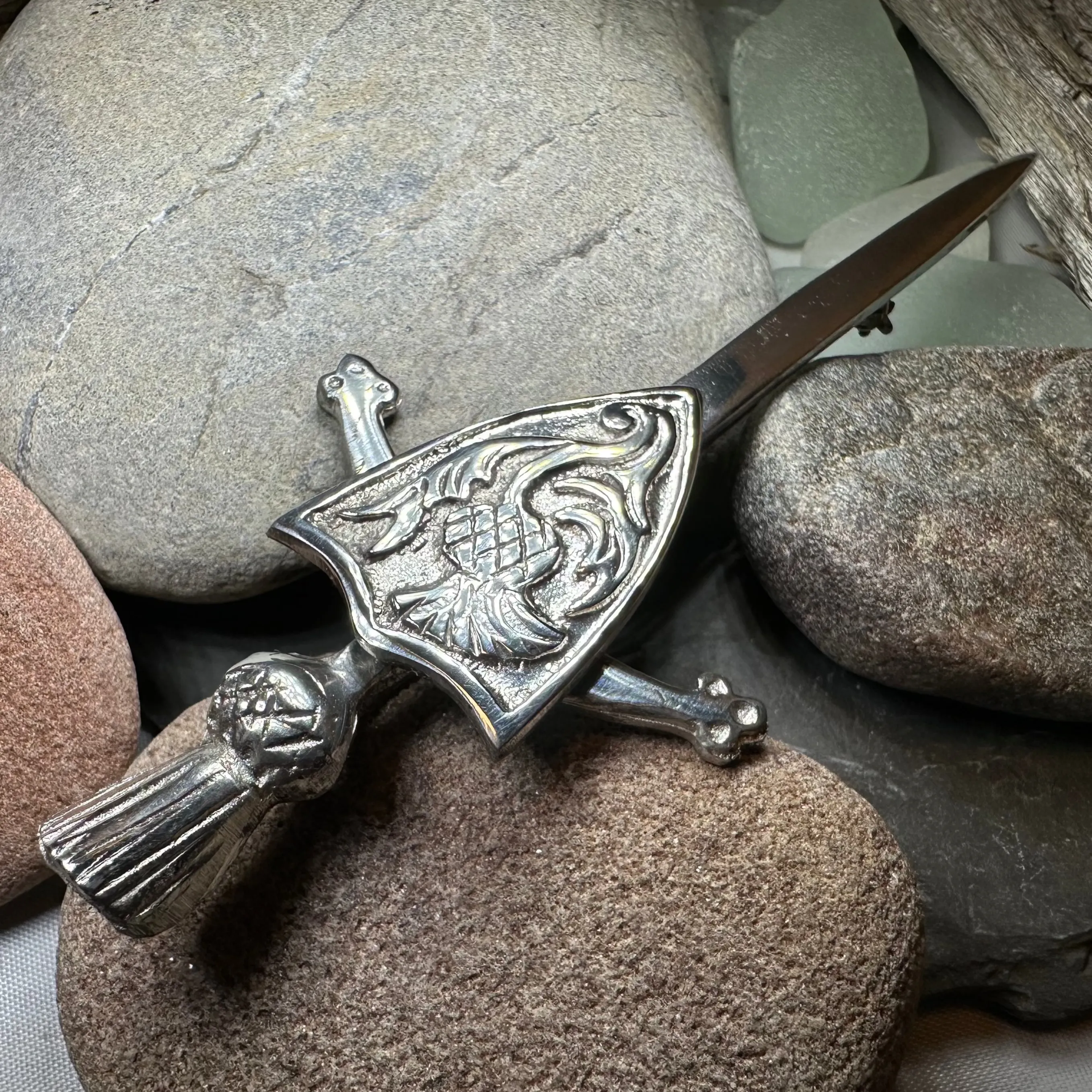 Alban Thistle Shield Kilt Pin