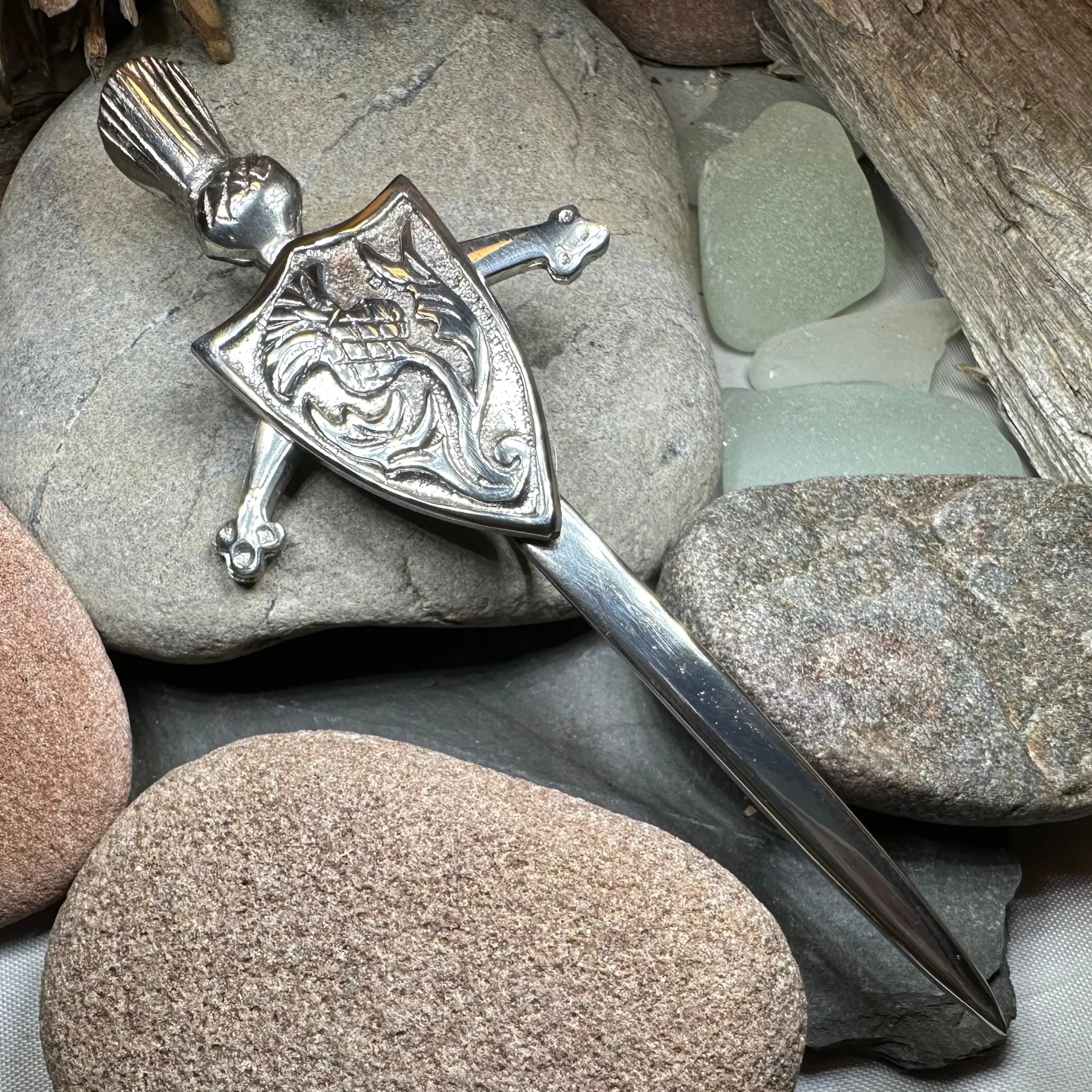 Alban Thistle Shield Kilt Pin