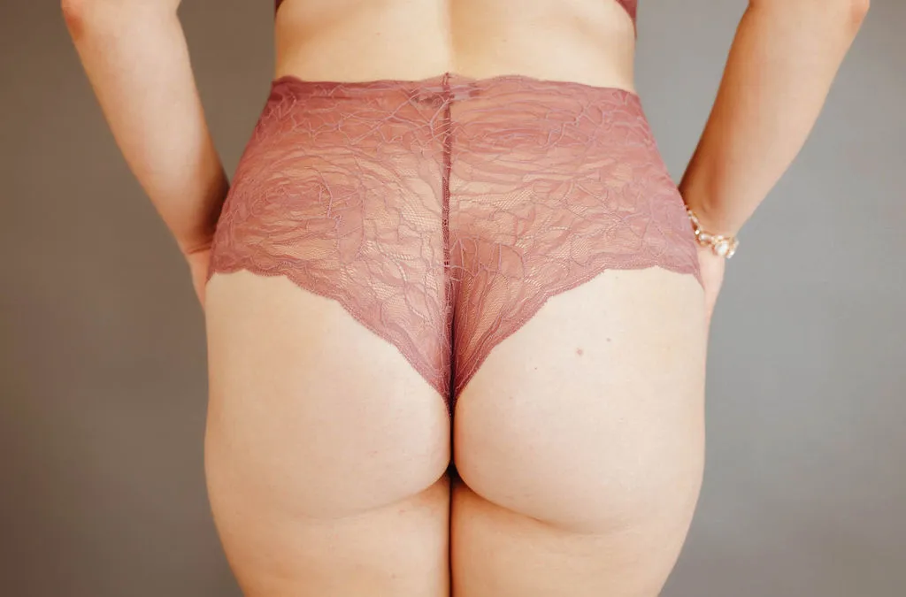 All Lace Roses Bralette   High-Waisted Boyshort (Mulberry)