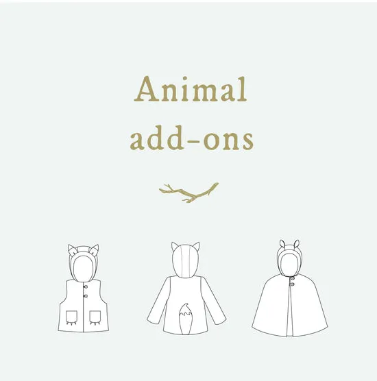 Animal Add-on Sewing Pattern ~ both Adult and Child sizes available