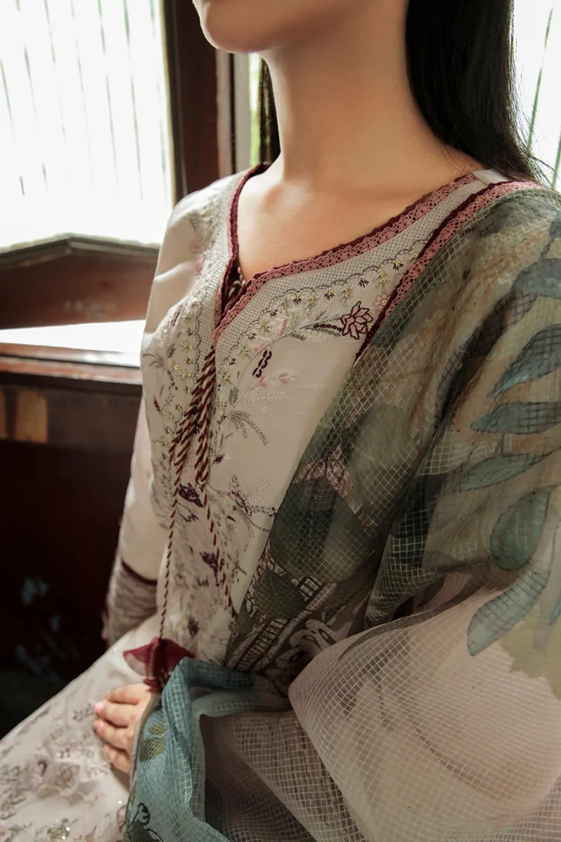 AQ-03  SAFFA  | Qalamkar Qline Dastak Summer Collection 2022 | Unstitched Embroidered Lawn Suits