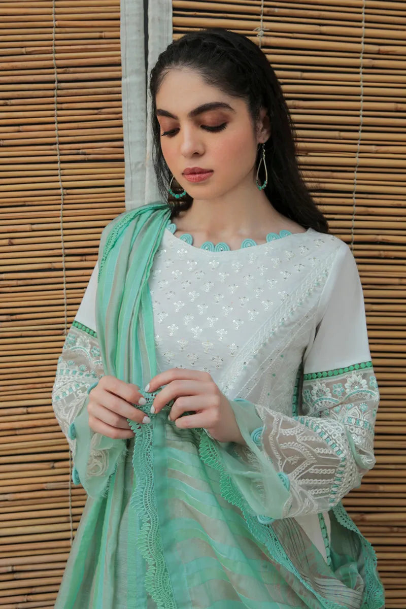 AQ-09  NAILA  | Qalamkar Qline Dastak Summer Collection 2022 | Unstitched Embroidered Lawn Suits